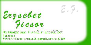 erzsebet ficsor business card